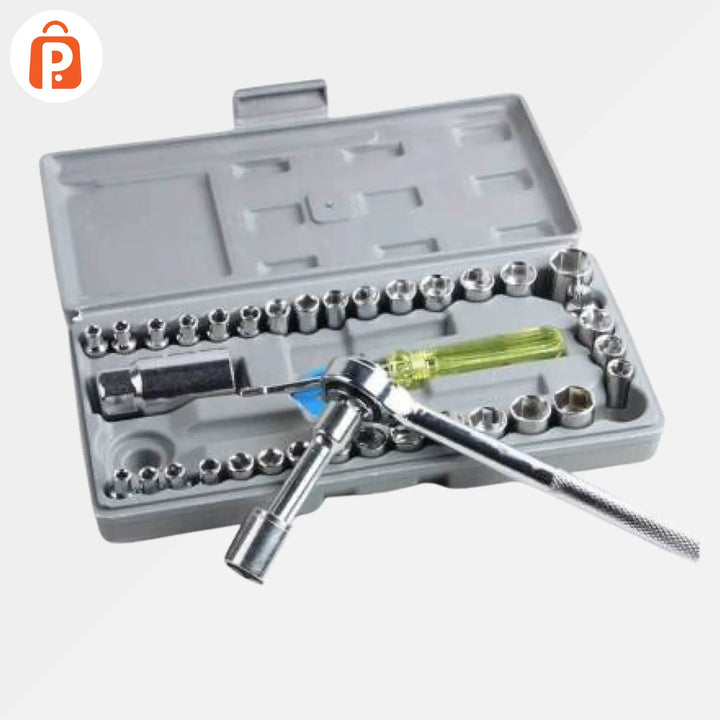 40 Pcs Socket Wrench Tool Kit