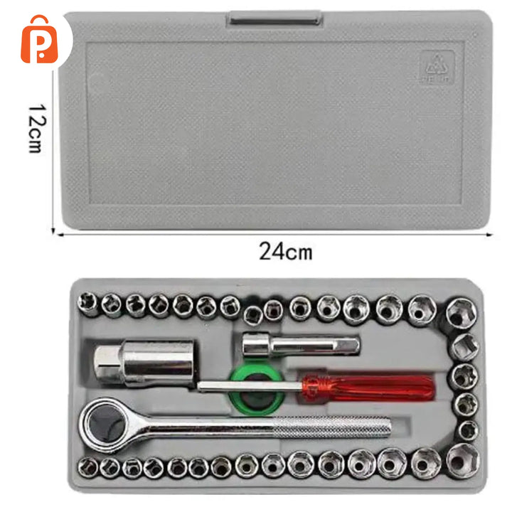 40 Pcs Socket Wrench Tool Kit