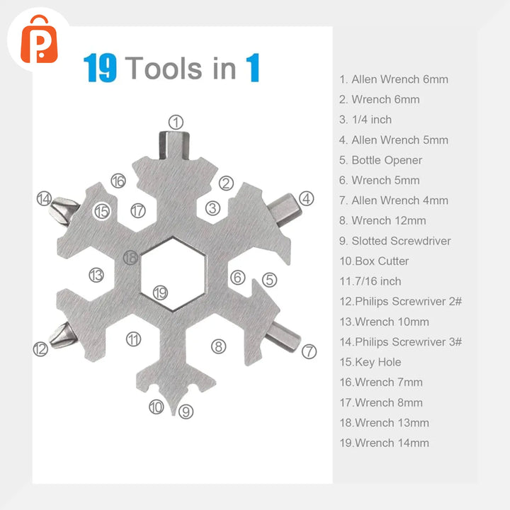 Multifunctional Snowflake Wrench Key