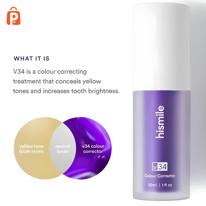 Hismile V34 Colour Corrector Serum – Purple Teeth Whitening & Stain Removal